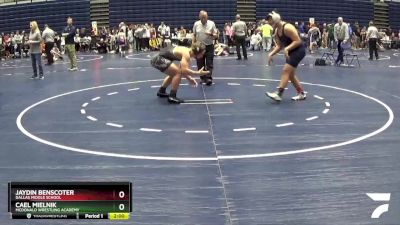 187 lbs Round 4 - Jaydin Benscoter, Dallas Middle School vs Cael Mielnik, McDonald Wrestling Academy