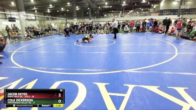 75 lbs Round 1 (6 Team) - Jacob Keyes, GREAT NECK WC - GOLD vs Cole Dickerson, SHENANDOAH VALLEY WC