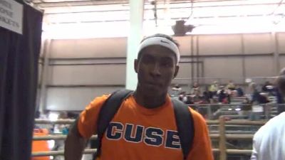 Jarret Eaton Post race 60h prelim, new kid on the block at NCAA Indoor Champs 2012