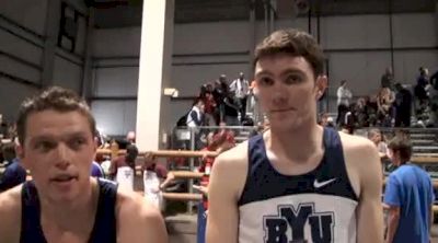 BYU DMR Post Race DMR, 3rd place behind a huge anchor from Batty at NCAA Indoor Champs 2012
