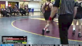 141 lbs 1st Place Match - Martin Wilkie, Montana State University-Northern (Mont.) vs Chad Muenzer, Eastern Oregon University (Ore.)