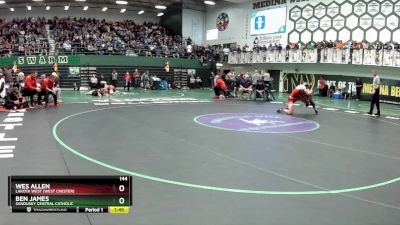 144 lbs Champ. Round 1 - Ben James, Sandusky Central Catholic vs Wes Allen, Lakota West (west Chester)