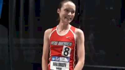 Sarah Waldron pumped for All-American w/8th place in 5k at NCAA Indoors 2012