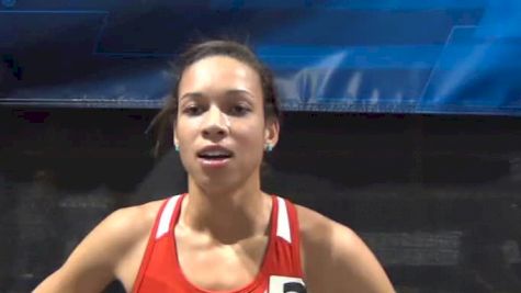 Aisha Praught Post Race mile final, runner up closing hard at NCAA Indoor NCAA Champs 2012