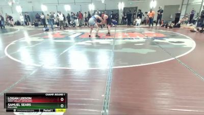 220 lbs Champ. Round 1 - Logan Leeson, West Valley (Spokane) vs Samuel Sears, Pullman