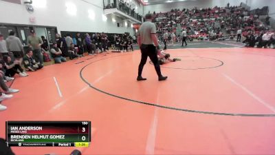 150 lbs Quarterfinal - Ian Anderson, Moses Lake vs Brenden Helmut Gomez, Richland