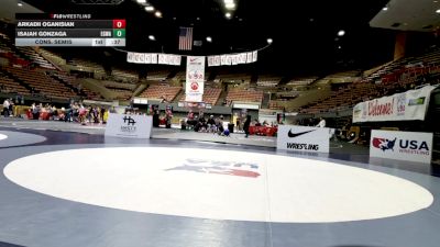 Cadet Boys Lower - 120 lbs Cons. Semis - Isaiah Gonzaga, Elk Grove Wrestling Academy vs Arkadii Oganisian