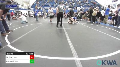 100 lbs Quarterfinal - Walker Gratz, Madill Takedown vs Greysen Parnell, Harrah Little League Wrestling