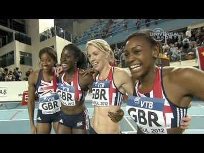 W 4x400 F01 (Great Britain defeats USA at World Indoors 2012)