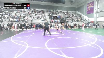 68 kg Champ. Rd Of 32 - Cassandra Gonzales, Pinnacle Wrestling Club vs Justice Thomas, Lucky Duck Wrestling Club