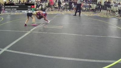 72 lbs Round Of 16 - Jayzie Whitford, Team Pride Academy vs Abigail Jayme, Gold Rush Wrestling