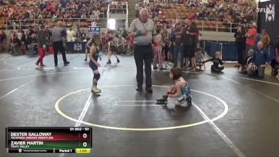 50 lbs Semifinal - Zavier Martin, Teays Valley vs Dexter Galloway, Tecumseh Arrows Wrestling