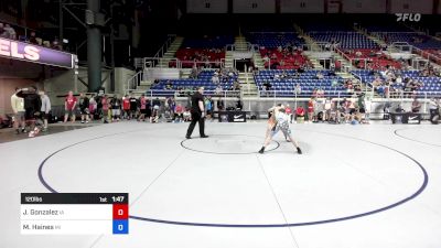 120 lbs Cons 16 #1 - Jon Gonzalez, IA vs Mason Haines, MI