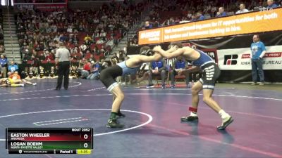 2A-144 lbs Champ. Round 1 - Easton Wheeler, Anamosa vs Logan Boehm, North Fayette Valley