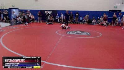 70 lbs Round 2 - Gabriel Greenfield, Mountain Man Wrestling Club vs Wynn Watson, Homedale Wrestling