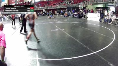 140 lbs Champ. Round 1 - Lane Taylor, North Bend Matcats vs Teegan Stofer, Gretna Youth Wrestling Club