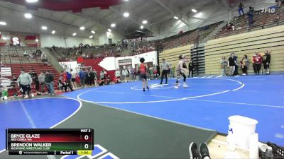 132 lbs Cons. Round 5 - Bryce Glaze, Red Cobra WA vs Brendon Walker, Richmond Wrestling Club