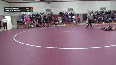 106-108 lbs 1st Place Match - Charlotte Higdon, Independence Girls vs Libby Schwiebert, Mount Vernon Girls