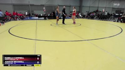 135 lbs Placement Matches (8 Team) - Isabella Campbell, North Carolina vs Addison Braswell, Georgia Red