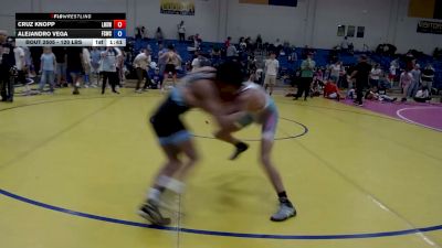 120 lbs Champ. Rd Of 16 - Cruz Knopp, Lakeland High School Wrestling vs Alejandro Vega, Fighting Squirrels Wrestling Club