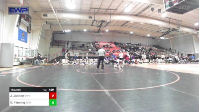 132 lbs Semifinal - Jesse Justice, Sperry High School vs Gauge Fleming, Berryhill High School