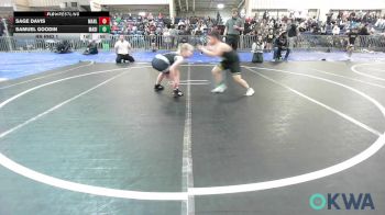 90 lbs Rr Rnd 1 - Sage Davis, Marlow Outlaws vs Samuel Goodin, Madill Takedown