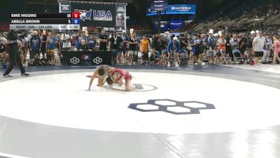 100 lbs Cons. Sub-rd Of 32 - Emie Higgins, Colorado vs Abella Brown, Illinois
