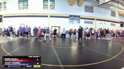 150 lbs Cons. Round 5 - David Falola, Hawkstyle Wrestling Club vs Wyatt Cooksey, Bloomington South Wrestling Club