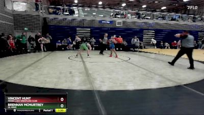 95 lbs Quarterfinal - Vincent Hunt, Moses Lake Wrestling Club vs Brennan McMurtrey, Lil Mavs