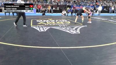 Girls-125 lbs Champ. Round 1 - Olivia DeLaCruz, Lansing Eastern (Girls) vs Quincy Behm, Ann Arbor Pioneer (Girls)
