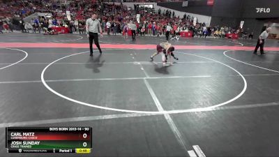 90 lbs Cons. Round 3 - Josh Sunday, Crass Trained vs Carl Matz, Luxemburg-Casco