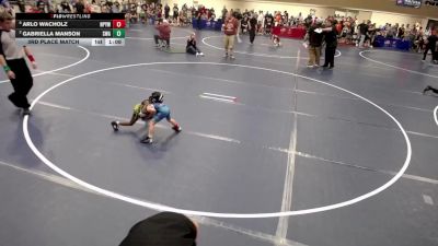 6U - A 3rd Place Match - Arlo Wacholz, NRHEG Panther Youth Wrestling Club vs Gabriella Manson, Summit Wrestling Academy