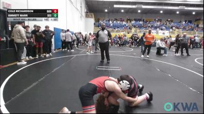 90 lbs Semifinal - Cole Richardson, Barnsdall Youth Wrestling vs Emmett Marr, Disciple Wrestling