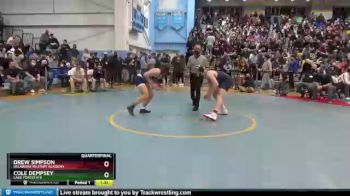 160 lbs Quarterfinal - Cole Dempsey, Lake Forest H S vs Drew Simpson, Delaware Military Academy