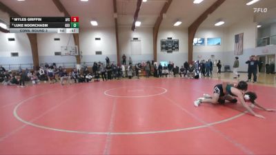 150 lbs Cons. Round 3 - Myles Griffin, Abington Friends School vs Luke Noorchasm, George School