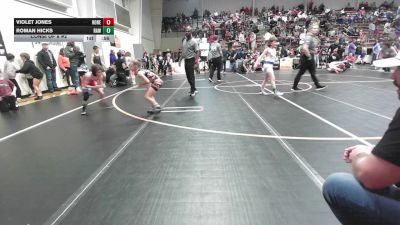 52-55 lbs Consi Of 8 #2 - Violet Jones, Honey Badgers Wrestling Club vs Roman HIcks, Raw Wrestling Club