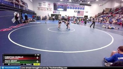 90 lbs 3rd Place Match - Mack Grant, Douglas Middle School vs Christian Murillo, Gering Middle School