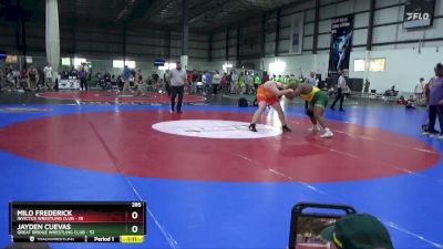 285 lbs Round 2 (4 Team) - Jayden Cuevas, GREAT BRIDGE WRESTLING CLUB vs Milo Frederick, INVICTUS WRESTLING CLUB