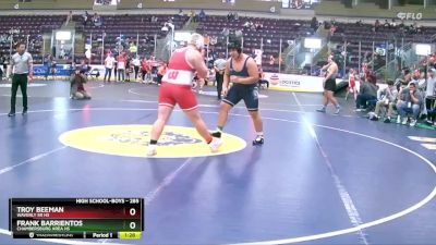 285 lbs Quarterfinal - Troy Beeman, Waverly Sr HS vs Frank Barrientos, Chambersburg Area Hs