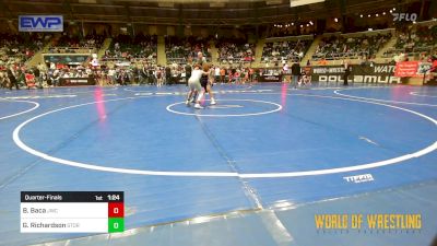 85 lbs Quarterfinal - Brian Baca, Juggernaut Wrestling Club vs Gage Richardson, Storm Wrestling Center