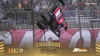 Slow-Mo: Chase Elliott Flips High Into The Fence At 2022 Lucas Oil Chili Bowl