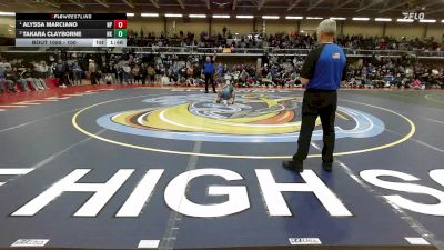 100 lbs 2nd Place - Alyssa Marciano, North Providence vs Takara Clayborne, North Kingstown