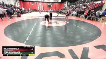 150 lbs Champ. Round 2 - Miles Greenfield, Belleville (EAST) vs Treshon Williams, Carol Stream (GLENBARD NORTH)