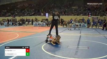 60 lbs Quarterfinal - Brently Sorter, Clinton Youth Wrestling vs Cash Howard, Coweta Tiger Wrestling