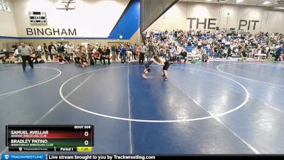 100 lbs Champ. Round 1 - Bradley Patino, Grantsville Wrestling Club vs Samuel Avellar, AVIATOR WRESTLING CLUB