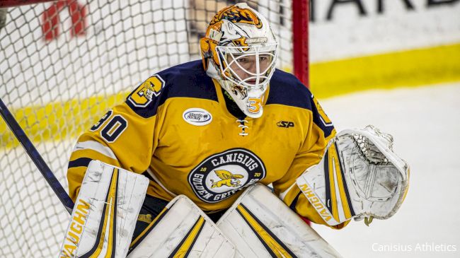 Barczewski Selected as AHA Goalie of the Month for November - Canisius University Athletics