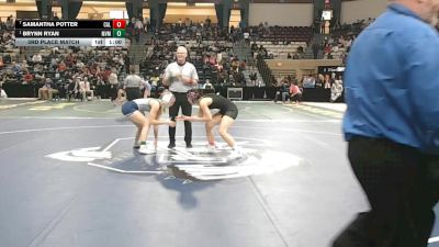 130 lbs 3rd Place Match - Samantha Potter, Calvert vs Brynn Ryan, Manchester Valley