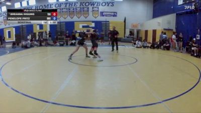 106 lbs Semifinal - Breanna Higgins, Camden Outsiders vs Penelope Pritz, Hernando Wrestling Club