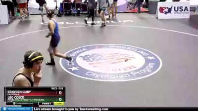 132 lbs Cons. Round 3 - Brayden Gury, California vs Leo Cosce, McKinleyville Freestyle Wrestling Club