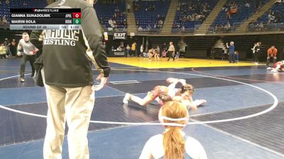 100 lbs Round Of 32 - Gianna Suhadolnik, Apollo-Ridge vs Mairin Sola, Berks Catholic